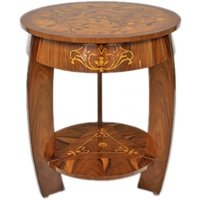 Casa Padrino Art Deco Beistelltisch Mahagoni Intarsien H65 x 75cm - Ludwig XVI Antik Stil Tisch - Möbel