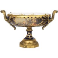 Casa Padrino Barock Porzellan Schale Kobalt / Gold B40 H37 cm - Grand Decor - Hotel Dekoration