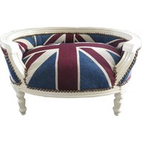 Casa Padrino Barock Hunde & Katzen Sofa Union Jack / Creme - Hundebett & Katzenbett