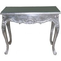 Casa Padrino Barock Konsolentisch Silber mit Schubladen Damen Schminktisch - Antik Stil - Barock Möbel