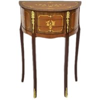 Casa Padrino Barock Kommode Mahagoni Intarsien / Gold mit 3 Schubladen - Nachtschrank Antik Stil