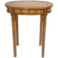 Casa Padrino Barock Beistelltisch Mahagoni Intarsien H80 x 50cm - Ludwig XVI Antik Stil Tisch - Möbel