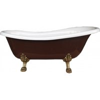 Freistehende Luxus Badewanne Jugendstil Roma Braun/WeiÃ/Altgold 1695mm von Casa Padrino - Barock Badezimmer - Retro Antik Badewanne