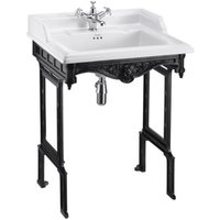 Casa Padrino Jugendstil Stand Waschtisch WeiØ / Schwarz - Barock Waschbecken Barockstil Antik Stil