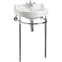 Casa Padrino Jugendstil Stand Waschtisch WeiØ / Chrom B 56cm - Art Deco Waschbecken Barock Antik Stil