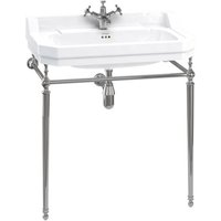 Casa Padrino Jugendstil Stand Waschtisch Weià / Chrom B 80cm Mod5 - Art Deco Waschbecken Barock Antik Stil