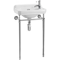 Casa Padrino Jugendstil Stand Gäste WC Waschtisch Weià / Chrom B 51cm - Art Deco Waschbecken Barock Antik Stil