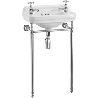 Casa Padrino Jugendstil Stand Gäste WC Waschtisch Weià / Chrom B 51cm mit 2 Hahnlöchern - Art Deco Waschbecken Barock Antik Stil