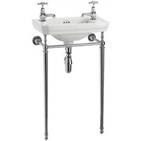 Casa Padrino Jugendstil Stand Gäste WC Waschtisch Weià / Chrom B 51cm mit 2 Hahnlöchern Mod2 - Art Deco Waschbecken Barock Antik Stil