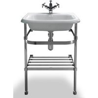 Casa Padrino Jugendstil Stand Waschtisch Naturstein Weià / Edelstahl B 55cm - Art Deco Waschbecken Barock Antik Stil