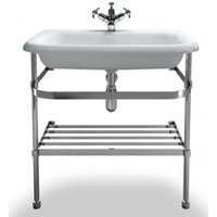 Casa Padrino Jugendstil Stand Waschtisch Naturstein Weià / Edelstahl B 75cm - Art Deco Waschbecken Barock Antik Stil