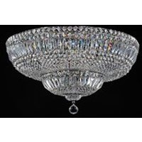 Casa Padrino Barock Kristall Decken Kronleuchter Nickel 60,5 x H 35 cm Antik Stil - Möbel Lüster Leuchter Hängeleuchte Hängelampe
