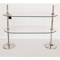 Casa Padrino Luxus Regalschrank vernickelt - Badregal Regal Schrank Glas Glasregal