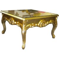 Casa Padrino Barock Couchtisch 70 x 70 cm Gold - Couch Tisch - Wohnzimmer Tisch - Beistell Tisch - Möbel