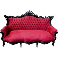 Casa Padrino Barock 3er Sofa Master Bordeaux Rot / Schwarz - Wohnzimmer Möbel Couch Lounge