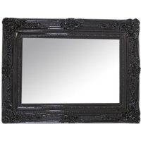 Casa Padrino Barock Wandspiegel Schwarz Höhe 130 cm, Breite 96 cm - Edel & Prunkvoll