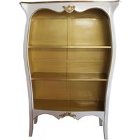 Casa Padrino Barock Bücherschrank WeiØ Hochglanz / Gold B 110 x H 169 cm Bücherregal Regal Schrank - Limited Edition