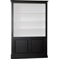 Casa Padrino Luxus Bücherschrank Schwarz / WeiØ B 168 x H 254 cm Bücherregal Regal Schrank - Art Deco Jugendstil Hotel Möbel