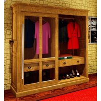 Casa Padrino Luxus Kleiderschrank B 226 x H 220 cm Haute Couture Schlafzimmer Schrank mit Glas Schiebetür - Art Deco Jugendstil Hotel Möbel