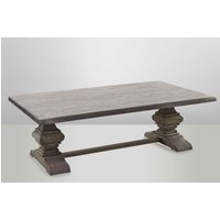 Casa Padrino Landhaus Couchtisch Eiche Rustic Grey 140 x 80 cm- Barock Stil Salon Wohnzimmer Tisch Eiche Massiv