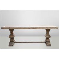 Casa Padrino Massivholz Konsole Eiche 220 x 46 cm - Massiver Konsolentisch Rustikal