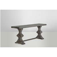 Casa Padrino Massivholz Konsole Eiche Grau 220 x 46 cm - Massiver Konsolentisch Rustikal
