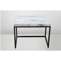 Casa Padrino Art Deco Beistelltisch Onyx / Metall 60 x 40 cm- Jugendstil Tisch - Möbel Konsole