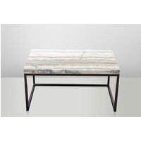 Casa Padrino Art Deco Beistelltisch Onyx / Metall 80 x 50 cm- Jugendstil Tisch - Möbel Couchtisch