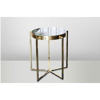 Casa Padrino Art Deco Beistelltisch Gold Metall / Marmor 65 x 65 cm- Jugendstil Tisch - Möbel Blumentisch