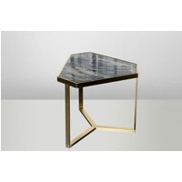 Casa Padrino Art Deco Beistelltisch Gold Metall / Marmor 55 x 47 cm- Jugendstil Tisch - Möbel Blumentisch
