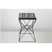 Casa Padrino Art Deco Beistelltisch Schwarz Metall / Marmor 35 x 35 cm- Jugendstil Tisch - Möbel Blumentisch