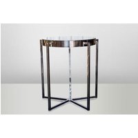 Casa Padrino Art Deco Beistelltisch Schwarz Metall / Marmor 65 x 65 cm- Jugendstil Tisch - Möbel Blumentisch