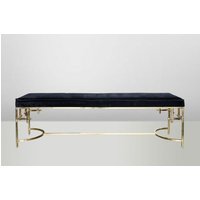 Casa Padrino Art Deco Luxus Sitzbank Edelstahl Gold - Vintage Jugendstil Möbel