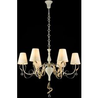Casa Padrino Barock Kristall Decken Kronleuchter WeiØ 87 x H 65 cm Antik Stil - Möbel Lüster Leuchter Hängeleuchte Hängelampe