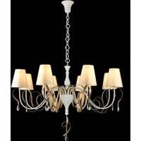 Casa Padrino Barock Kristall Decken Kronleuchter WeiØ 100 x H 67 cm Antik Stil - Möbel Lüster Leuchter Hängeleuchte Hängelampe