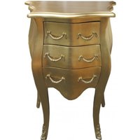 Casa Padrino Barock Kommode Gold H 70 cm, B 50 cm - Nachttisch Schrank mit 3 Schubladen