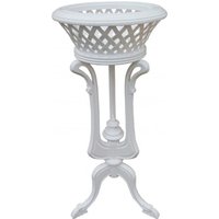 Casa Padrino Barock Pflanzentopfständer aus Holz Weiss - Blumentopfständer, Blumenständer