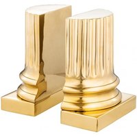 Casa Padrino Luxus Bücherstützen Set Säule Gold - Messing poliert - Bücherstütze - Book End - Luxus Kollektion - Art Deco