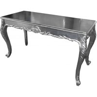 Casa Padrino Barock Esstisch Silber 140 x 60 cm - Esszimmer Tisch - Möbel Esstisch - Konsolentisch - Konsole