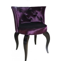 Casa Padrino Barock Salon Stuhl Lila / Schwarz - Designer Sessel - Luxus Qualität