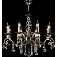 Casa Padrino Barock Kristall Decken Kronleuchter Bronze 72 x H 59 cm Antik Stil - Möbel Lüster Leuchter Hängeleuchte Hängelampe