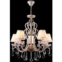 Casa Padrino Barock Kristall Decken Kronleuchter Cream Gold 63 x H 70 cm Antik Stil - Möbel Lüster Leuchter Hängeleuchte Hängelampe