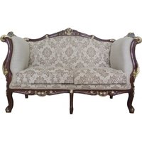 Casa Padrino Barock 2-er Sofa Creme / Braun / Gold Mod2 - Möbel Antik Stil - Limited Edition