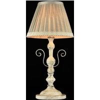 Casa Padrino Luxus Tischleuchte WeiØ Patina/ Lampenschirm Elfenbein Grau 20 x 41 cm - Leuchte - Luxury Collection