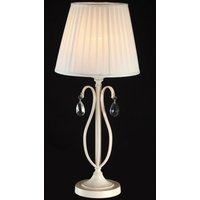 Casa Padrino Luxus Kristall Tischleuchte Creme Gold / Lampenschirm WeiØ 28 x 62 cm - Leuchte - Luxury Collection