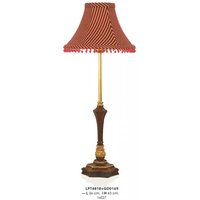 Casa Padrino Barock Tischleuchte Rot / Gold 26 x H 65 cm - Luxus Tisch Leuchte - Nostalgisch und prunkvoll