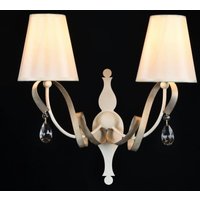 Casa Padrino Barock Kristall Wandleuchte WeiØ 41 x H 40 cm Antik Stil - Wandlampe Wand Beleuchtung