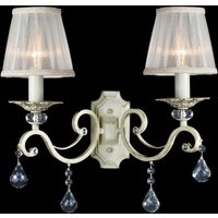 Casa Padrino Barock Kristall Wandleuchte Creme Gold 39 x H 39 cm Antik Stil - Wandlampe Wand Beleuchtung