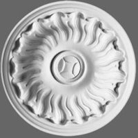 Casa Padrino Stuck Rosette 19 x 19 cm Deckenstuck Deckenrosette Stuckrosette Wandrosette Barock Jugendstil