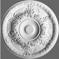 Casa Padrino Stuck Rosette 49 x 49 cm Deckenstuck Deckenrosette Stuckrosette Wandrosette Barock Jugendstil